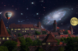 Castle Amid a Starry Night