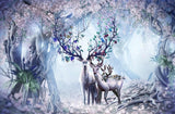 Deer Family in Flower Forest