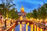 Beautiful Amsterdam City in the Evening