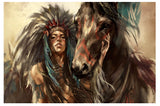 Indian Lady and Horse