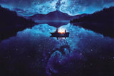 Boat Under Starry Night