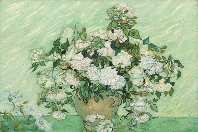 Vase with Pink Roses by Van Gogh