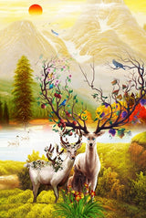 Colorful Deer Couple